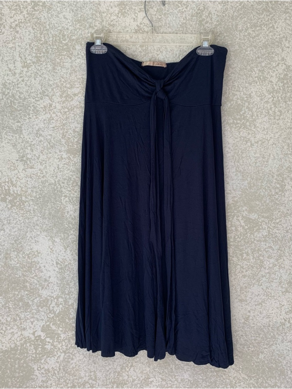 Solemio Strapless Navy Blue Halter Dress Large Flowy